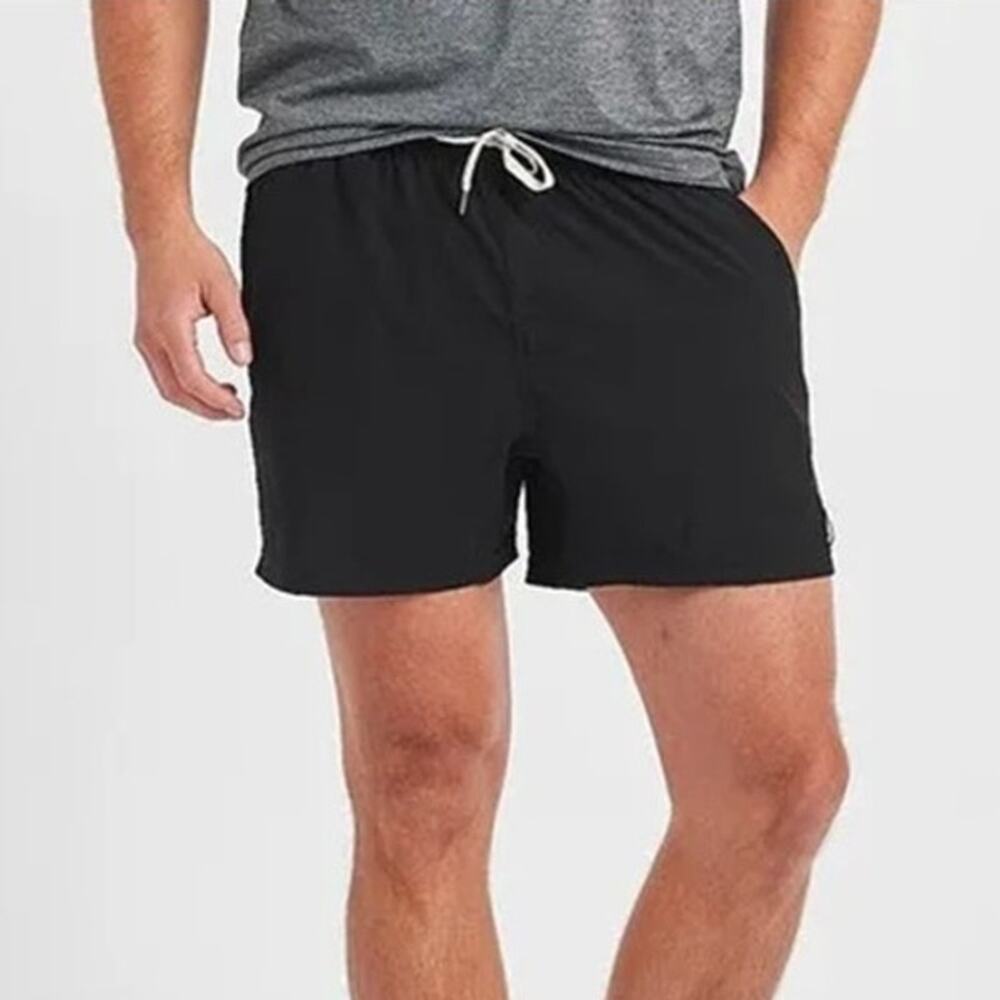 Vouri Men's Kore 7" Inseam Drawstring Elastic Waist Athletic Lined Short Black M